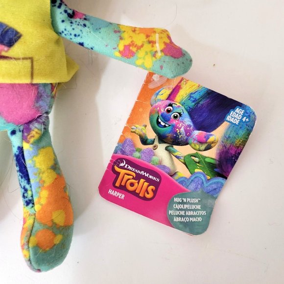DreamWorks Trolls Harper Pastel Multi Colored Troll Plush Toy With Tag - Picture 2 of 6
